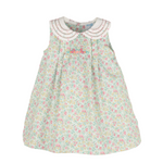 Luli & Me Randal Collar Dress floral girls dress with classic collar front view