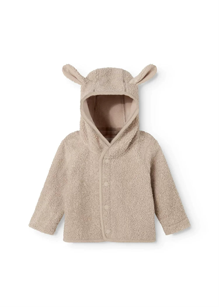 MarMar Copenhagen Teddy Fleece Hooded Jacket with Ears - Light Warm Sand
