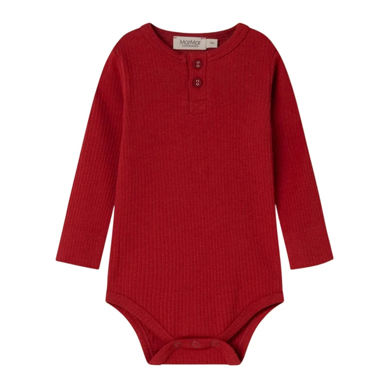 MarMar Copenhagen Baby  Long Sleeve Body - Berry Red