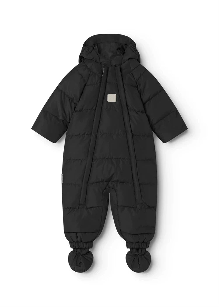 MarMar Copenhagen Baby Puffer Hooded Dual Zip Pramsuit with Footies - Caviar Black