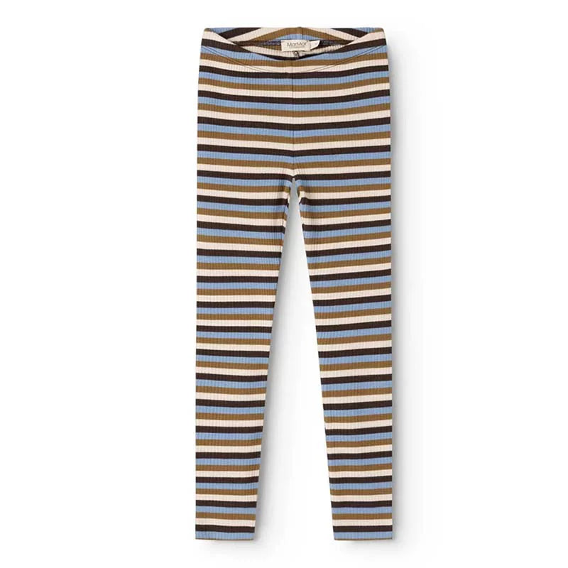 MarMar Copenhagen  Olive Multi Stripe Rib Leggings