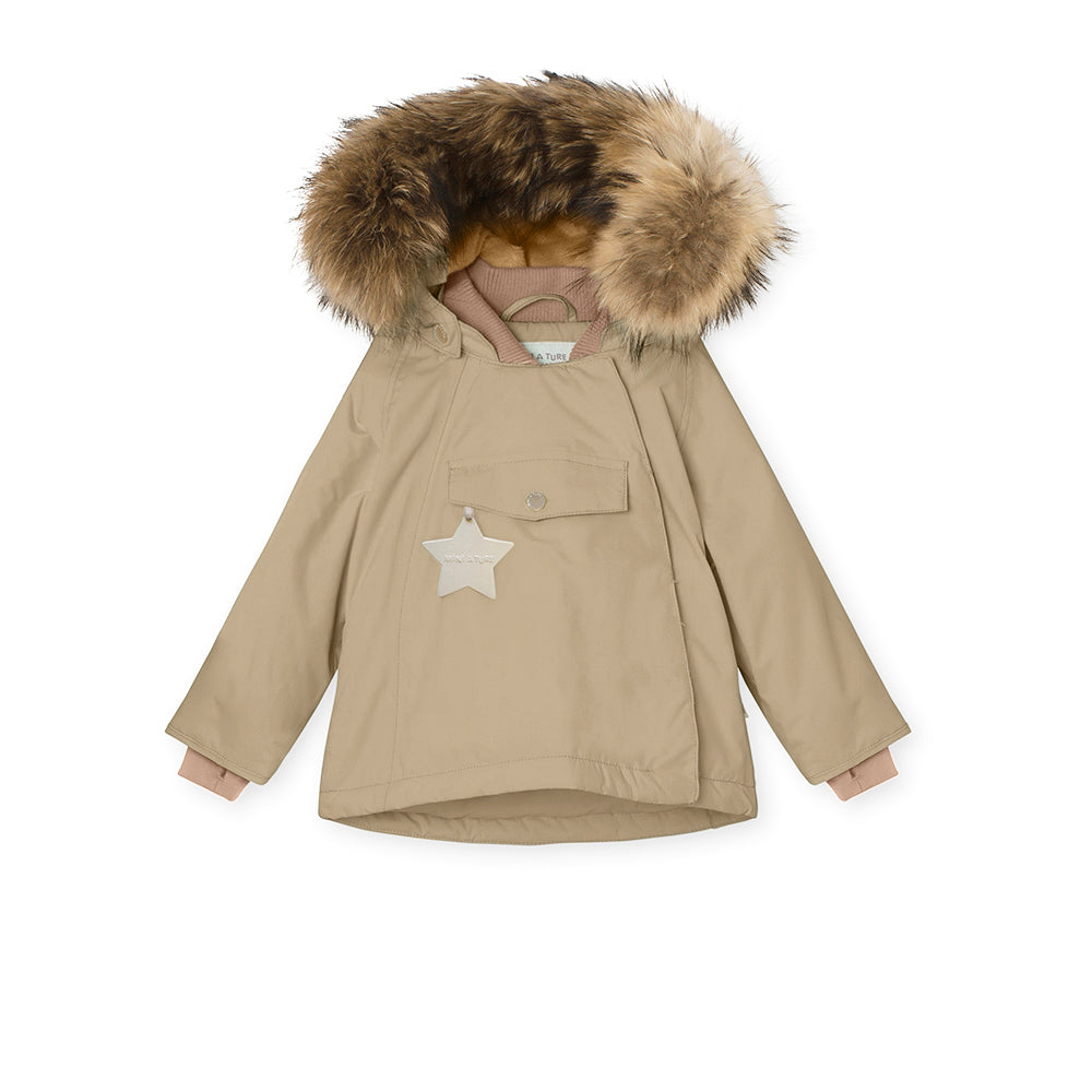 Mini A Ture Gradient Color Fur Fleece Lined Winter Jacket