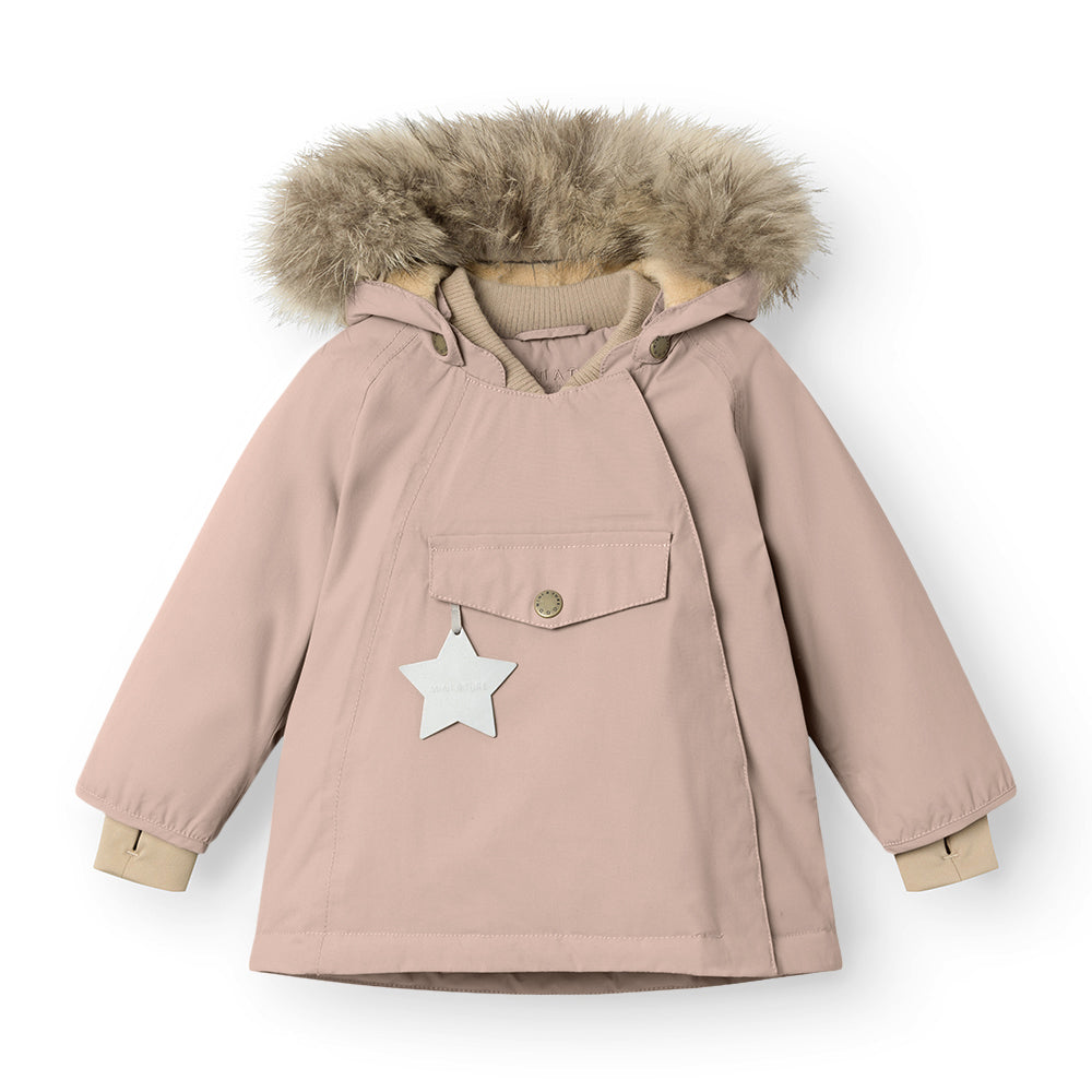 MINI A TURE Wool Fleece-Lined Jacket with Removable Fur Trim  Warm