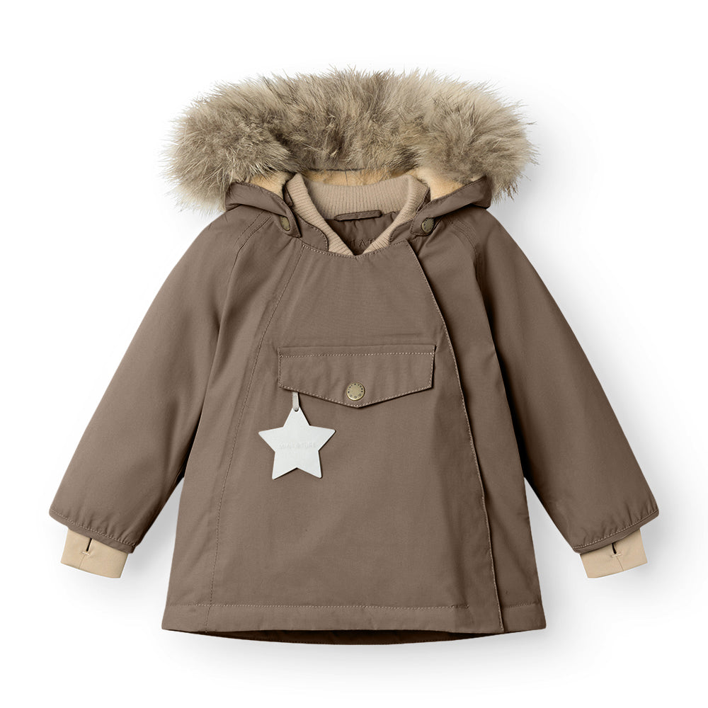 MINI A TURE Wool Fleece-Lined Jacket with Removable Fur Trim  Warm