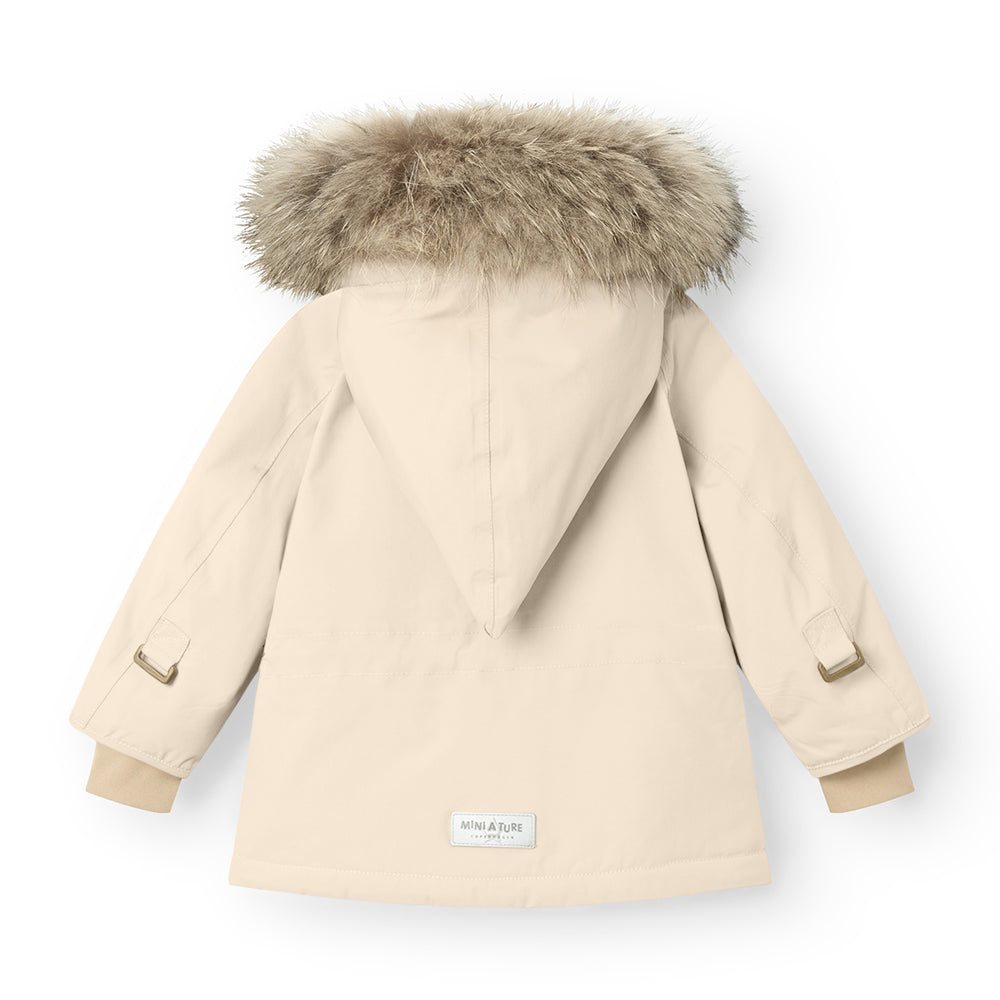 MINI A TURE Wool Fleece-Lined Jacket with Removable Fur Trim  Warm