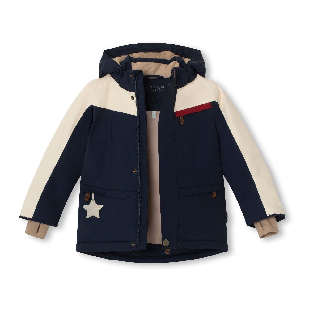 MINI A TURE Color-Block Fleece-Lined Winter Jacket for Kids