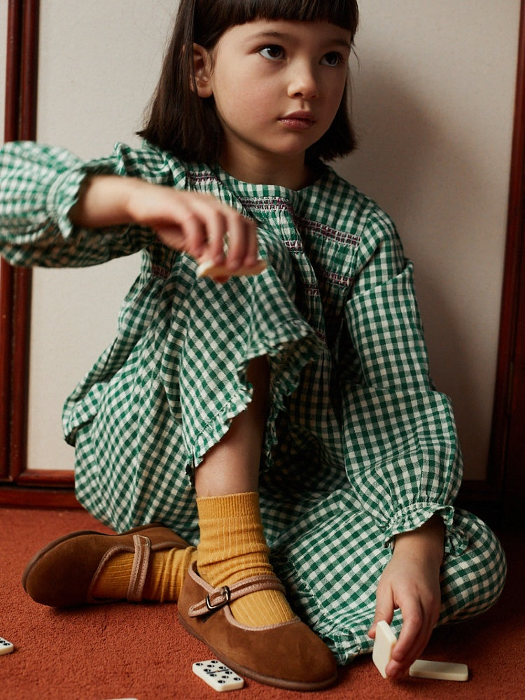 MALIKA PANTS GINGHAM GREEN