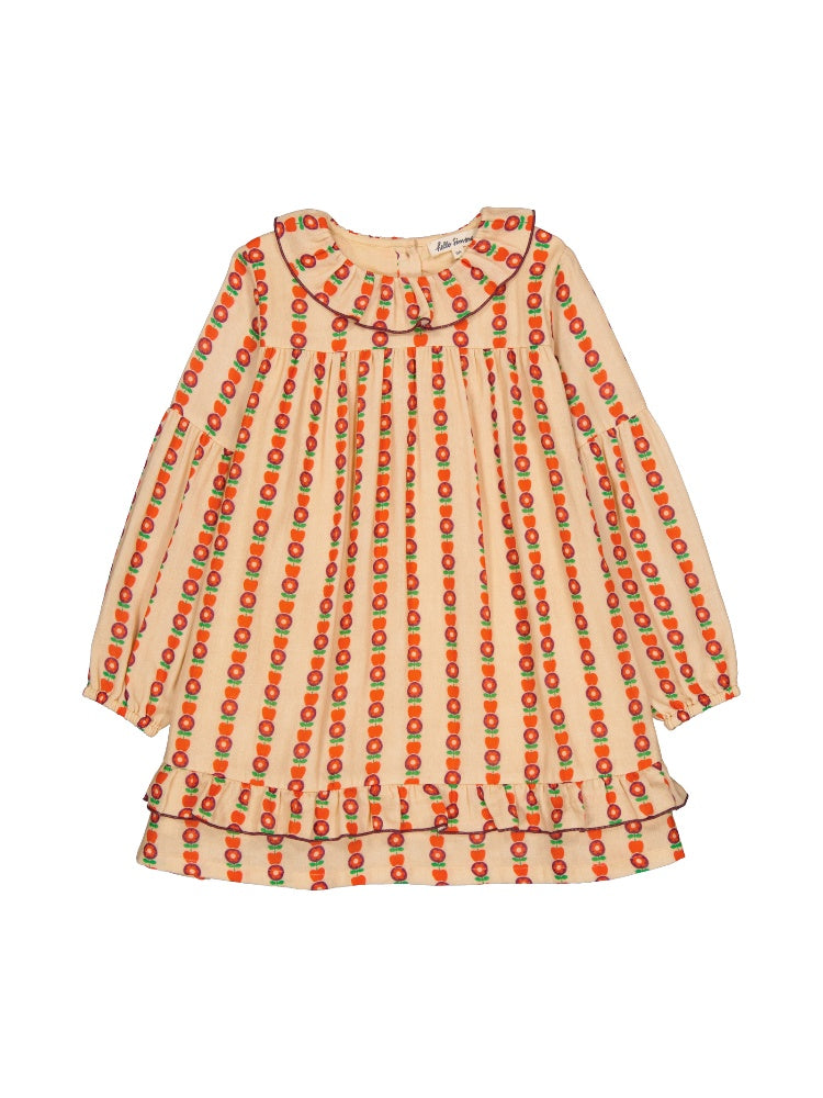 MADIE DRESS POMLINE APRICOT