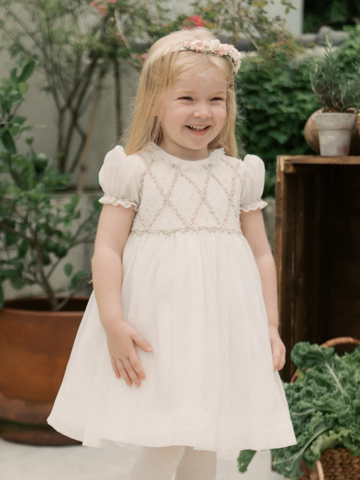 Vintage Floral Smocked Malaya Dress
